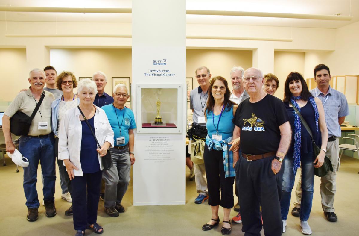 Graduate of the Christian Leadership Seminar 2017 Joan Peace brought a group from the New Life Presbyterian Church in Escondido, CA, for a behind-the-scenes tour of Yad Vashem on 19 May.